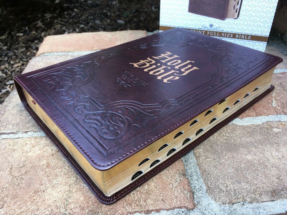 KJV Bible: Brown Embossed Cover, Giant Print, Thumb-Indexed